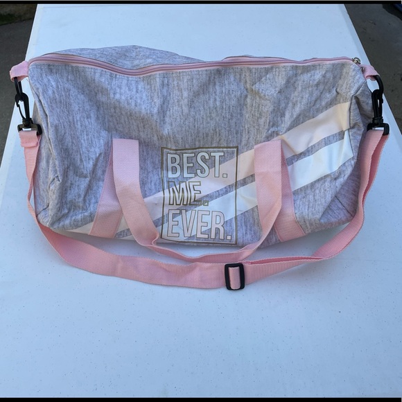 Five Below Bags Best Me Ever Duffle Bag Gray Pink Gym Poshmark
